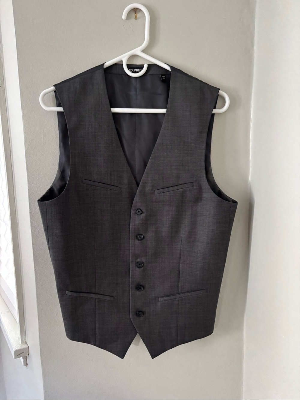 Men's Size S EXPRESS Gray 3-Piece Suit